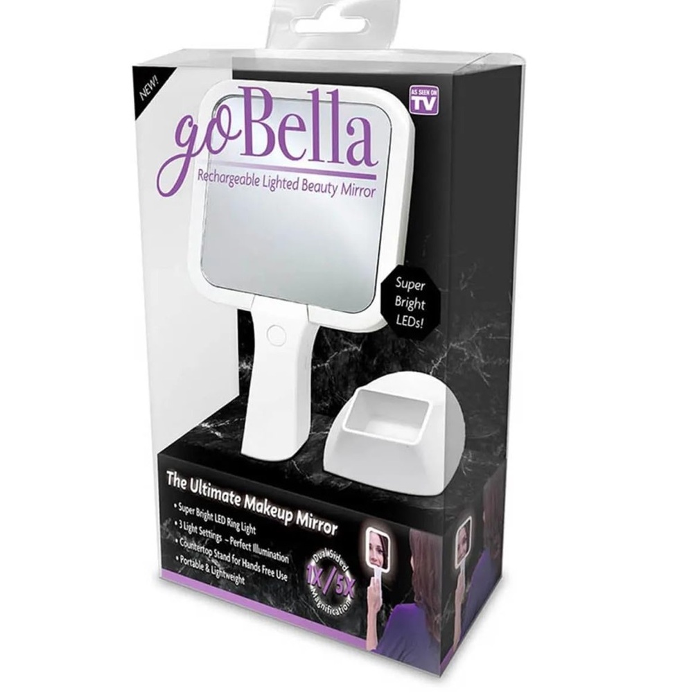 Go Bella Mirror As Seen On TV Ultimate Makeup Mirror Countertop Rechargeable LED